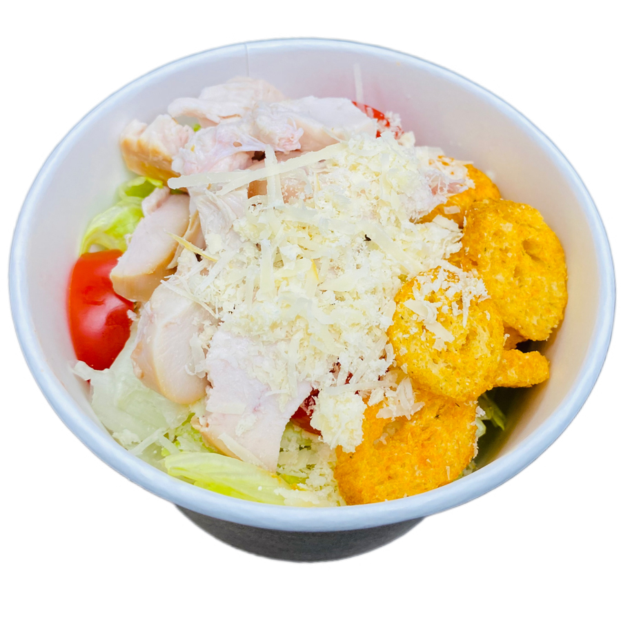 САЛАТ ЦЕЗАРЬ С КОПЧЕНОЙ КУРИНОЙ ГРУДКОЙ